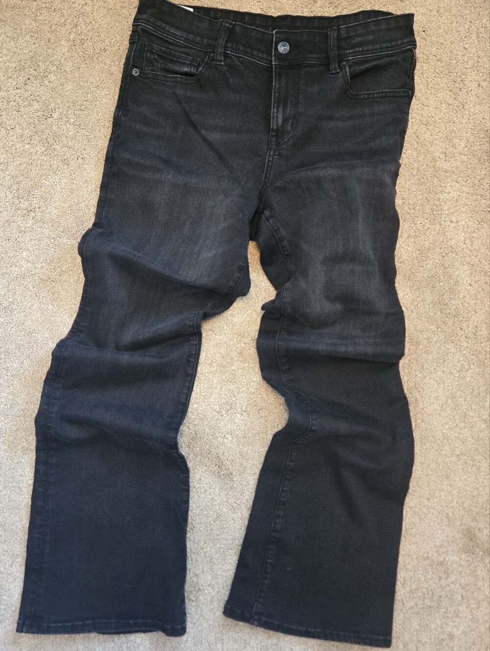 American Eagle Washed Black Stretch Kick Bootcut Jeans
